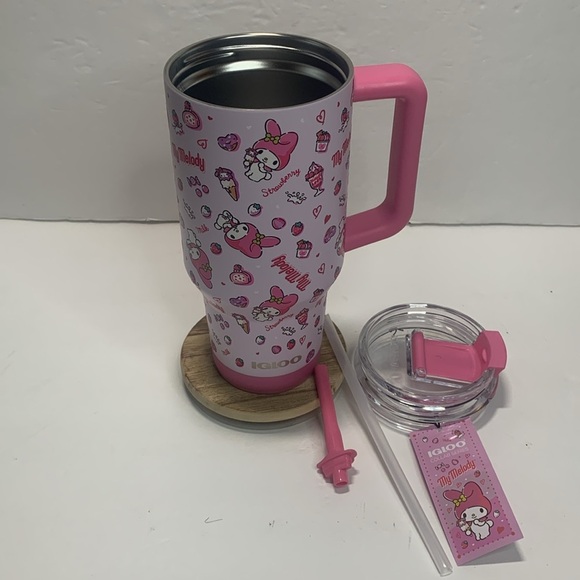 Hello Kitty BFF My Melody Travel Tumbler Mug 32 Oz Igloo Limited Edition New - Picture 9 of 10